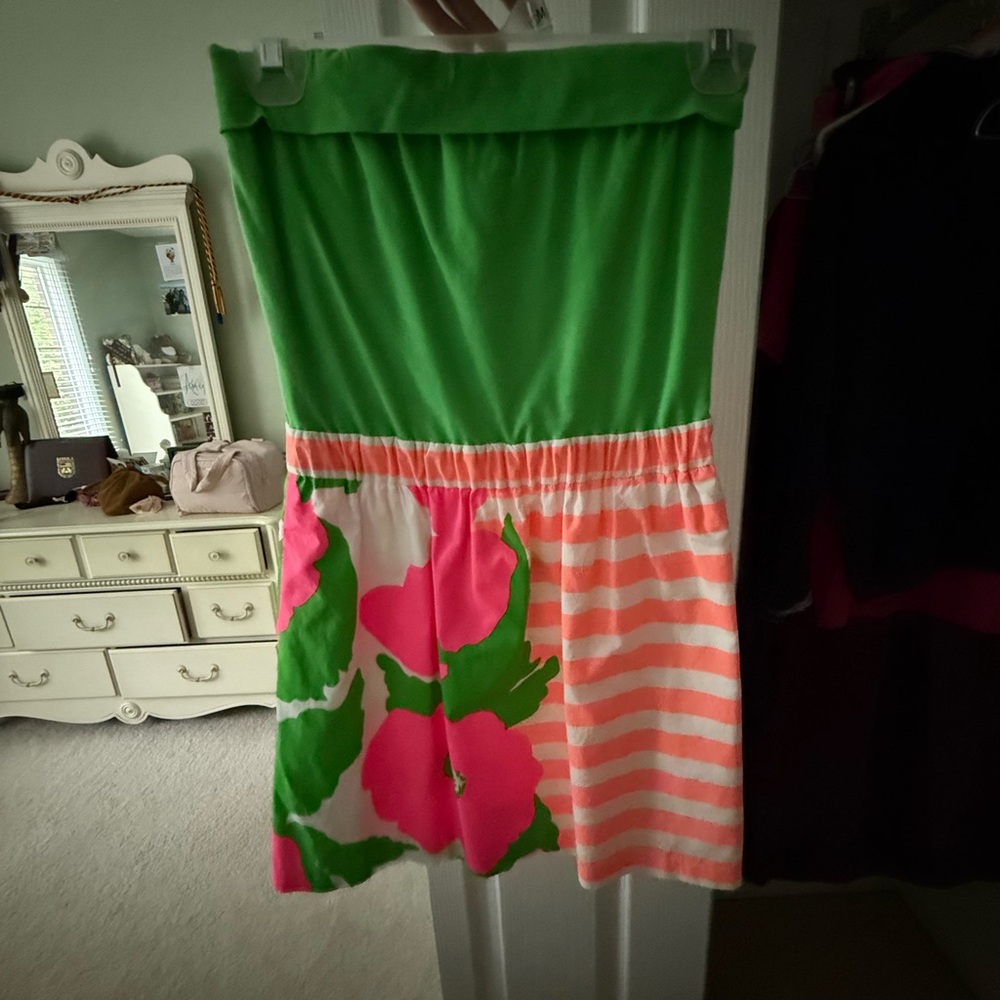 Lilly Pulitzer Green Strapless Dress